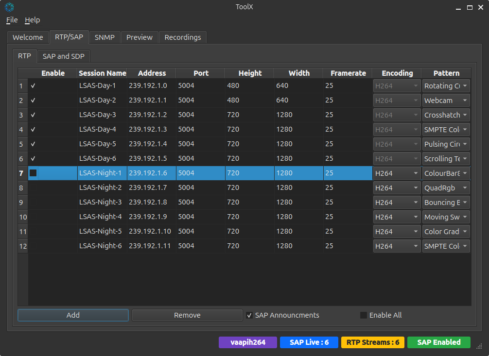 RTP Streams Tab