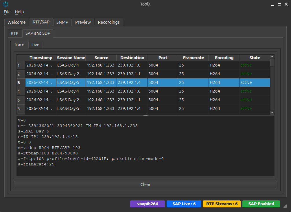 SAP Trace Tab